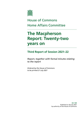 The Macpherson Report: Twenty-Two Years On