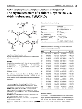 The Crystal Structure of 3-Chloro-1-Hydrazino-2, 4, 6