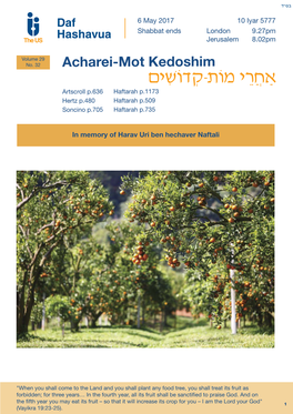 Acharei-Mot Kedoshim Vol.29 No.32.Qxp Layout 1