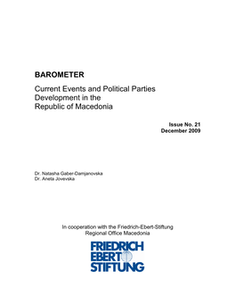 BAROMETER Current Events and Political Parties Development in the Republic of Macedonia