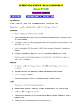 9Th ABC Subject- History Chapter-1 the Harappan Civilisation