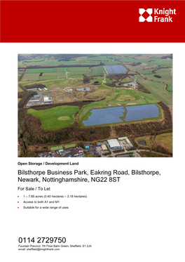 Bilsthorpe Business Park, Eakring Road, Bilsthorpe, Newark, Nottinghamshire, NG22 8ST for Sale / to Let