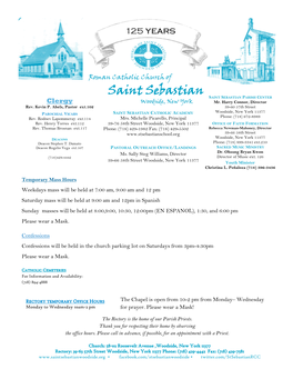 Saint Sebastian SAINT SEBASTIAN PARISH CENTER Clergy Woodside, New York Mr