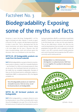 Biodegradability. Exposing Some of the Myths and Facts