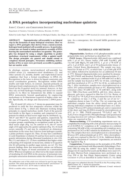 A DNA Pentaplex Incorporating Nucleobase Quintets