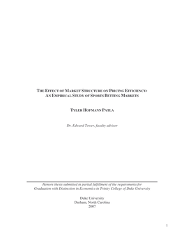 The Effect of Market Structure on Pricing Efficiency: an Empirical Study of Sports Betting Markets