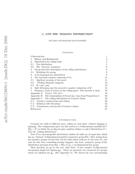 Arxiv:Math/0612469V1 [Math.DG] 18 Dec 2006 Pnig H Oﬁuainsaefrti Ytmi 5-Dime a Is System This for Space Conﬁguration the Spinning