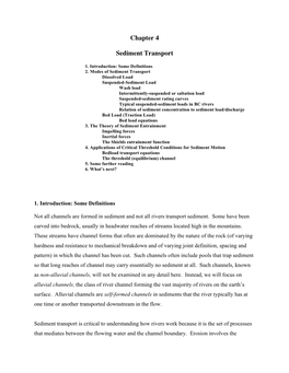 Chapter 4 Sediment Transport