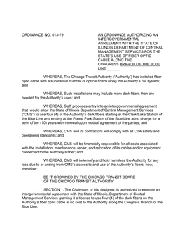 Ordinance No. 013-79 an Ordinance Authorizing An