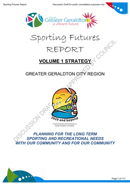 Sporting Futures Report Discussion Draft for Public Consultation Purposes Only