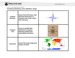 Vocabulary Matching: Word, Definition, Image