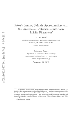 Fatou's Lemma, Galerkin Approximations and the Existence