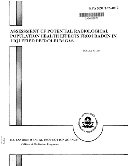 Assessment of Potential Radiological Population Health Effects from Radon in Liquefied Petroleum Gs