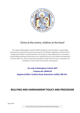 Bullying and Harassment Policy