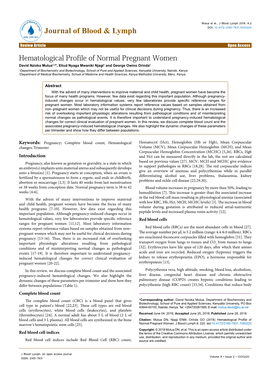 Hematological Profile of Normal Pregnant Women