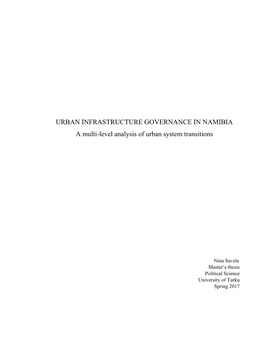 Urban Infrastructure Governance in Namibia -- a Multi