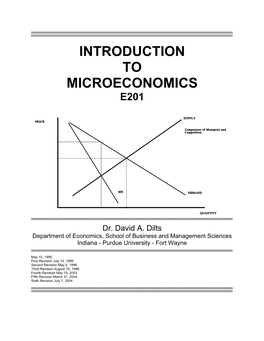Introduction to Microeconomics E201