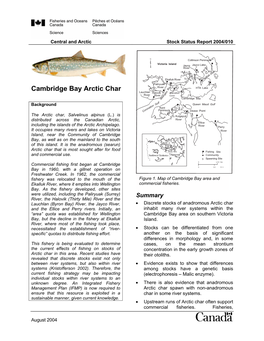 Cambridge Bay Arctic Char S Bay Lauchlan Halovik Starvation S River River Cove Ellington Cambridge Bay W