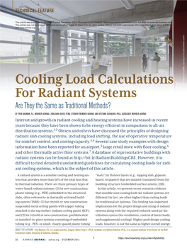 Cooling Load Calculations for Radiant Systems