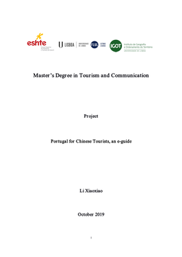 Master's Degree in Tourism and Communication