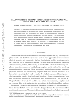 Characterizing Certain Semidualizing Complexes Via Their Betti and Bass Numbers