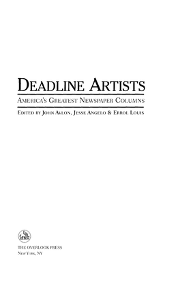 Deadline Artists Americas Greatest Newspaper Columns