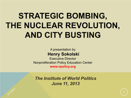 Strategic Bombing, the Nuclear Revolution, and City Busting