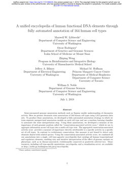 A Unified Encyclopedia of Human Functional DNA Elements