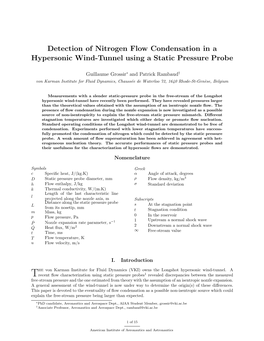 Detection of Nitrogen Flow Condensation in a Hypersonic Wind-Tunnel Using a Static Pressure Probe