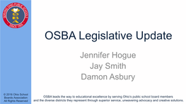 OSBA Legislative Update