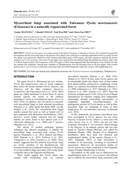 Mycorrhizal Fungi Associated with Taiwanese Pyrola Morrisonensis (Ericaceae) in a Naturally Regenerated Forest