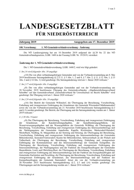 Landesgesetzblatt Für Niederösterreich