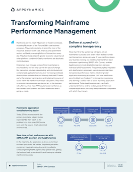 Transforming Mainframe Performance Management