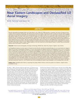 Near Eastern Landscapes and Declassified U2 Aerial Imagery