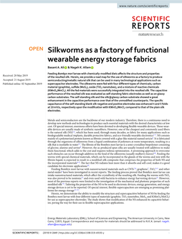 Silkworms As a Factory of Functional Wearable Energy Storage Fabrics Basant A