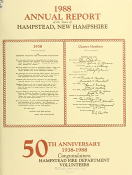 ANNUAL REPORT of the Town of HAMPSTEAD, NEW HAMPSHIRE