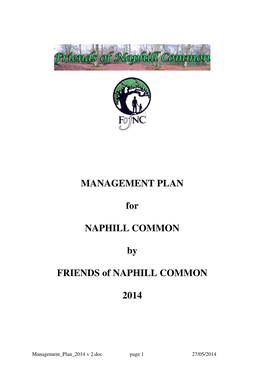 Management Plan for Naphill Common 2014