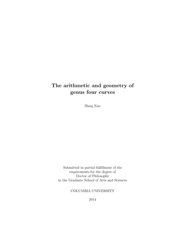 The Arithmetic and Geometry of Genus Four Curves