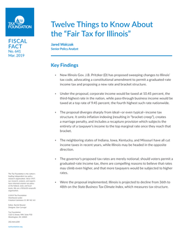 Fair Tax for Illinois” FISCAL Jared Walczak FACT Senior Policy Analyst No