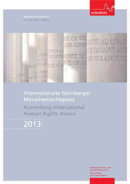 Broschüre Menschenrechtspreis 2013