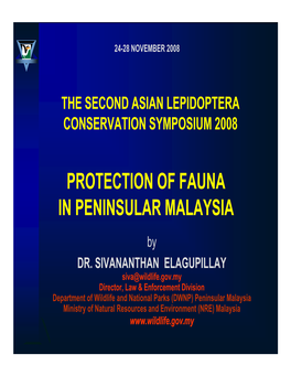 Conservation Status of Fauna in Peninsular Malaysia