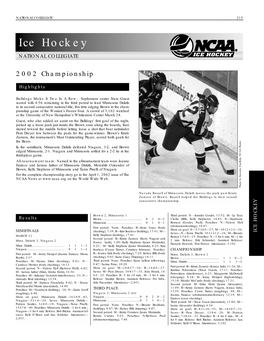 Ice Hockey NATIONAL COLLEGIATE