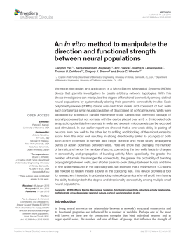 An in Vitro Method to Manipulate the Direction and Functional Strength Between Neural Populations
