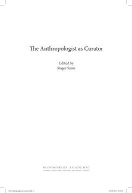 The Anthropologist As Curator