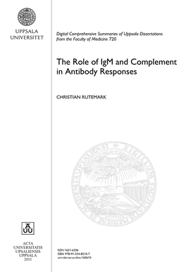 The Role of Igm and Complement in Antibody Responses