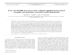 Use of SYBR Green I for Rapid Epifluorescence Counts of Marine Viruses and Bacteria