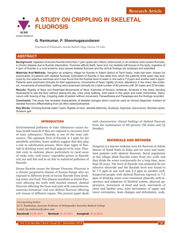 SKELETAL FLUOROSIS IJCRR Section: Healthcare G