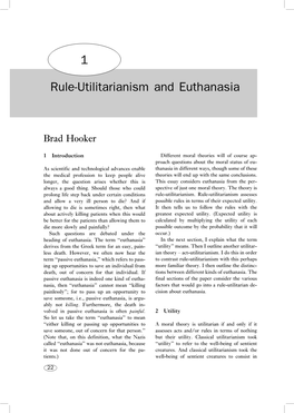 Rule-Utilitarianism and Euthanasia 1