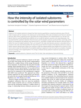How the Intensity of Isolated Substorms Is Controlled by the Solar Wind Parameters