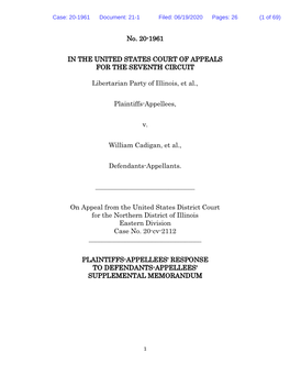 No. 20-1961 in the UNITED STATES COURT of APPEALS FOR